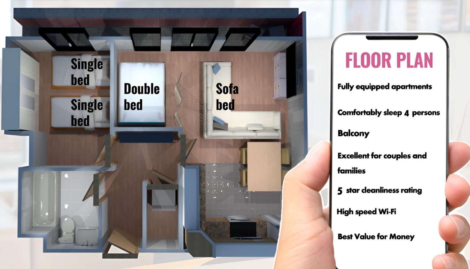 Sidemersey Livings- Convenient 1-Bedroom Flat With A View, Central Liverpool Ngoại thất bức ảnh